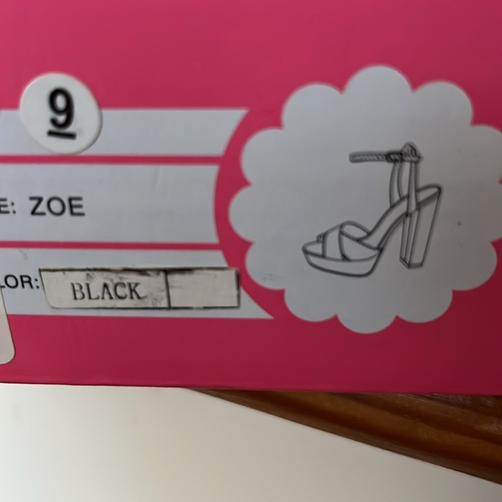Charlotte Russe Zoe Black Platform Heels 9 - Picture 6 of 6